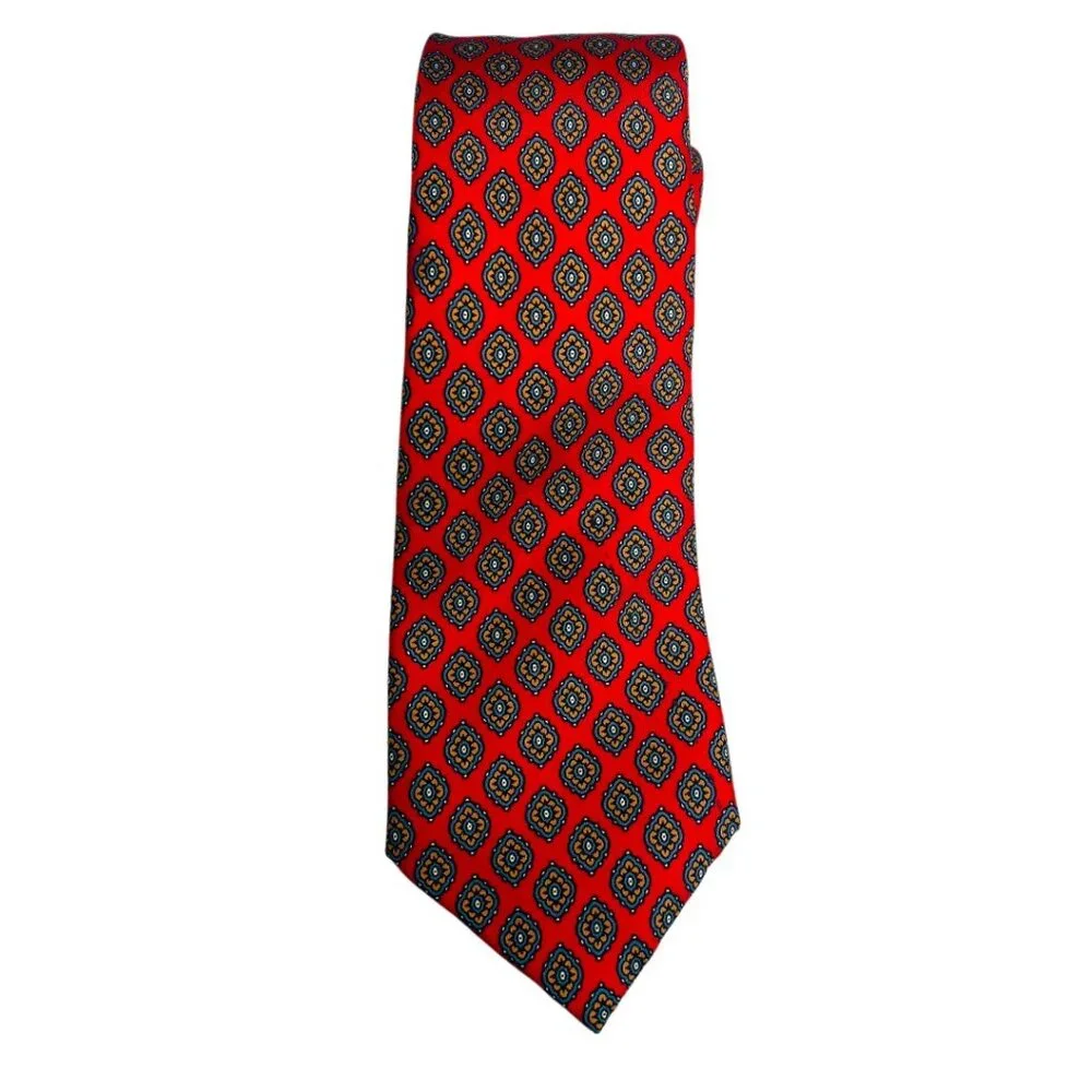 Theros 100% Silk Men's Tie Red and Blue